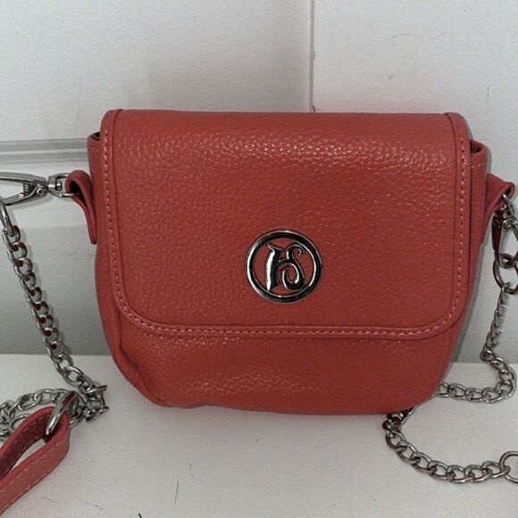 Leather Crossbody Bag with Chain Strap - Picture 2 of 16